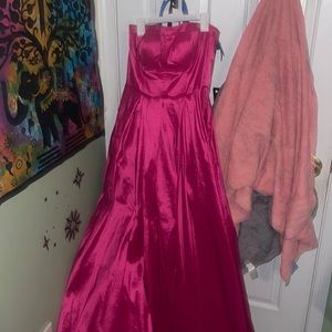 Pink strapless ball gown